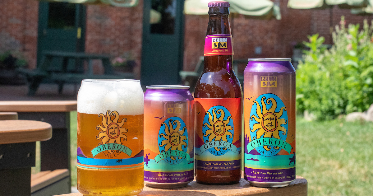 BELLS BREWING Gray Update Logo 3.75" oberon STICKER decal craft beer brewery 