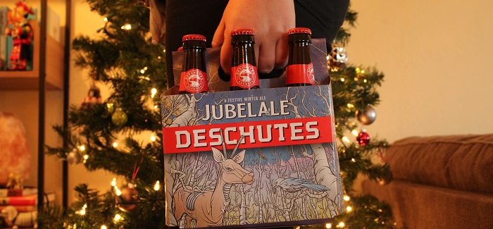 a full six pack of Jubelale from Deschutes Brewing