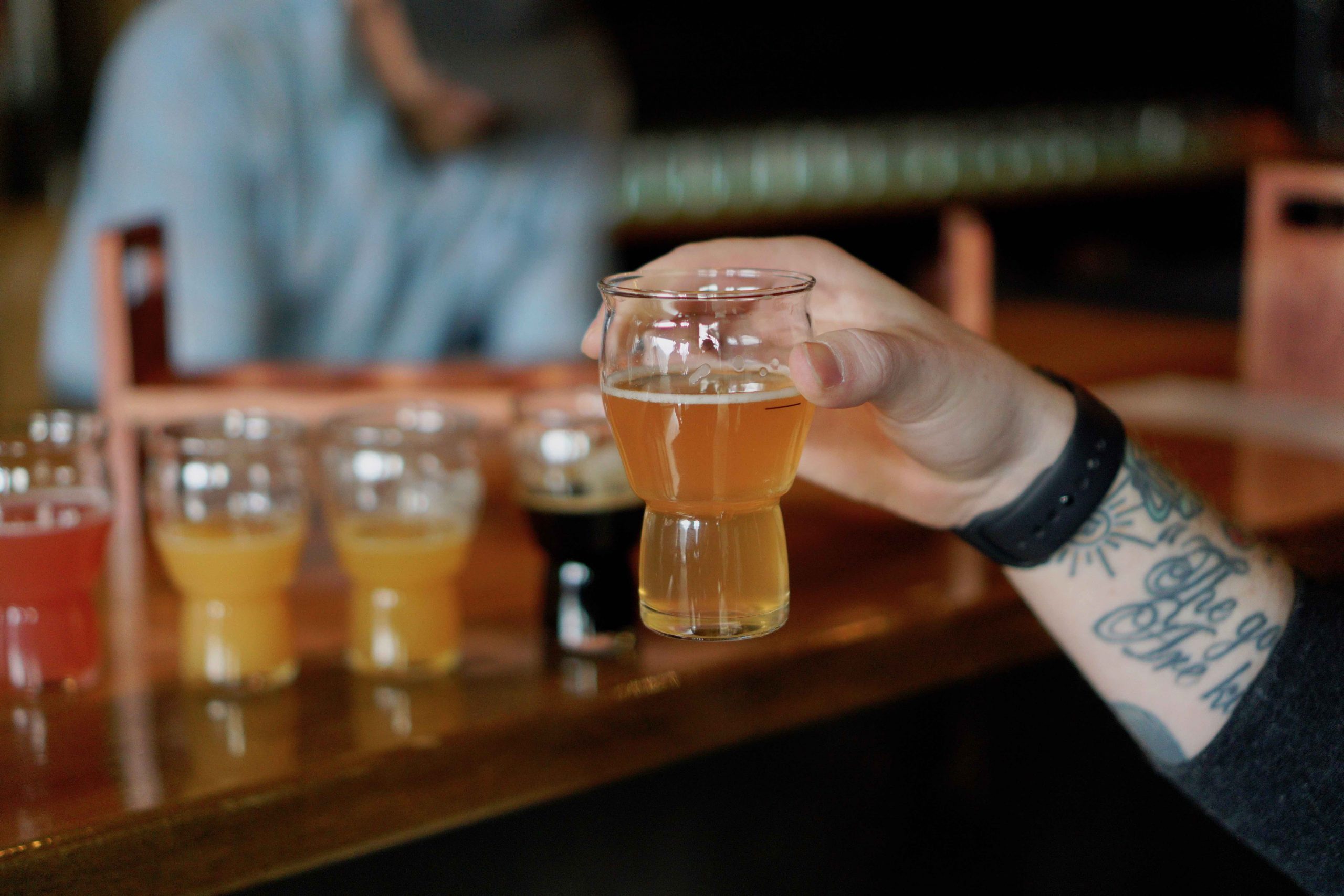 A flight at Uhl's Brewing Company