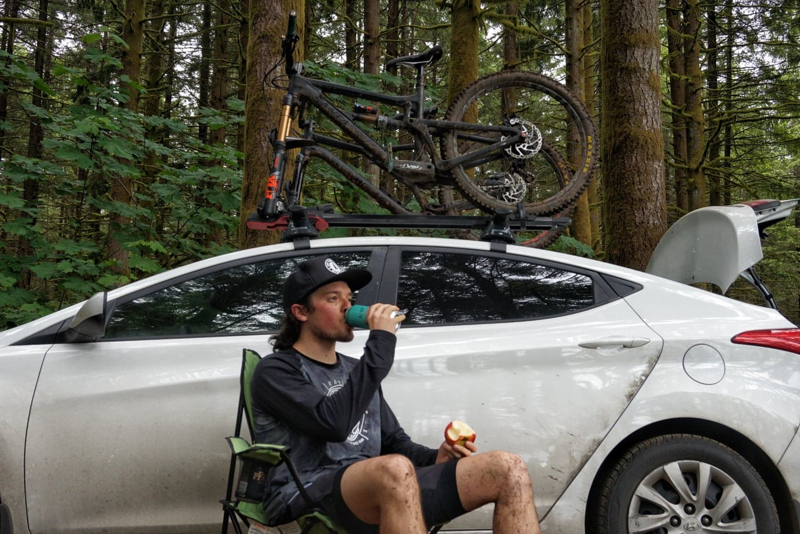 mountain biking with beer