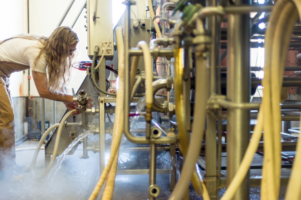 At work in the brewhouse