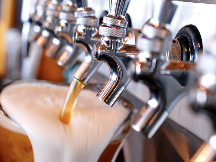 A delicious lager being poured