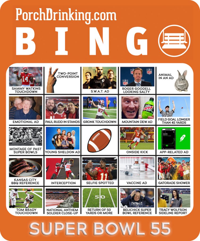 Super Bowl LV Bingo Boards