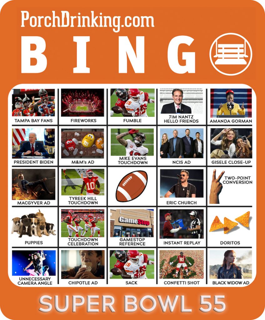 Super Bowl LV Bingo Boards