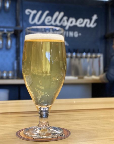 A Berliner Weisse sitting on the Wellspent bar