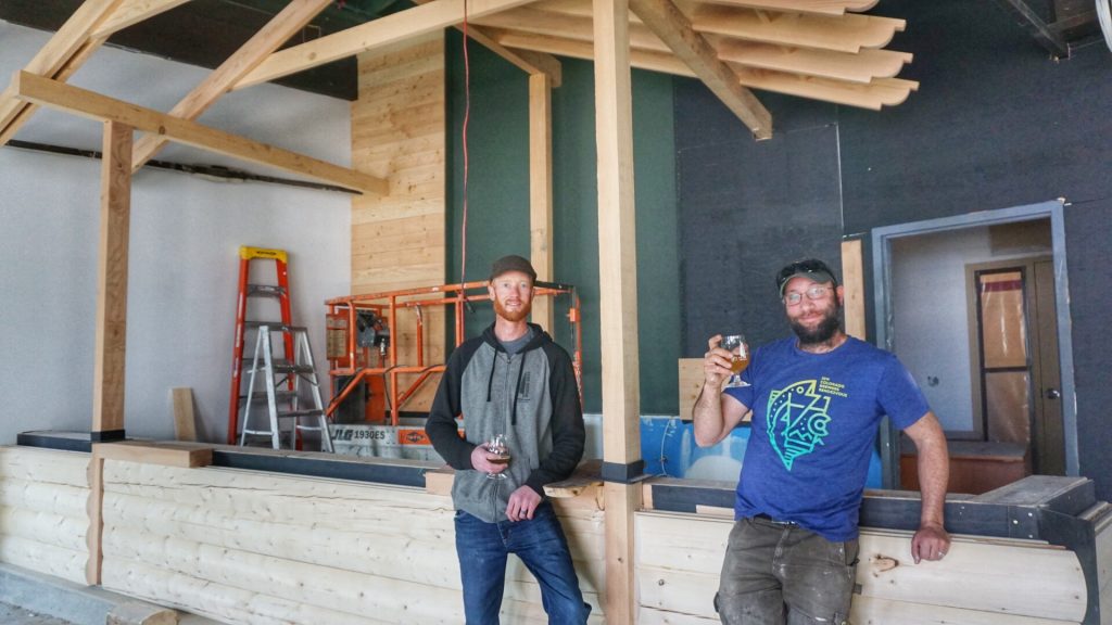 Chad Moore (left), and Jordan Fink (right), co-founders of Woods Boss Brewing