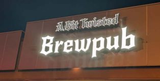 A Bit Twisted Brewpub sign