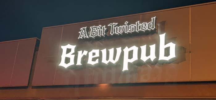 A Bit Twisted Brewpub sign