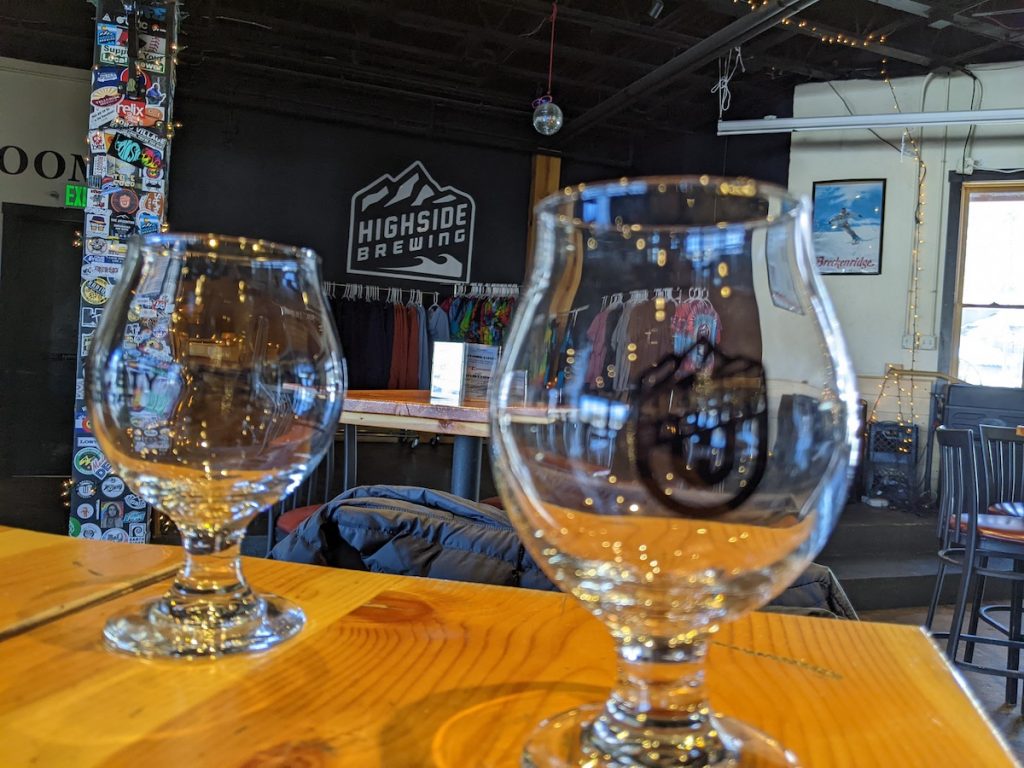 Inside Highside Brewing's location in Frisco, CO