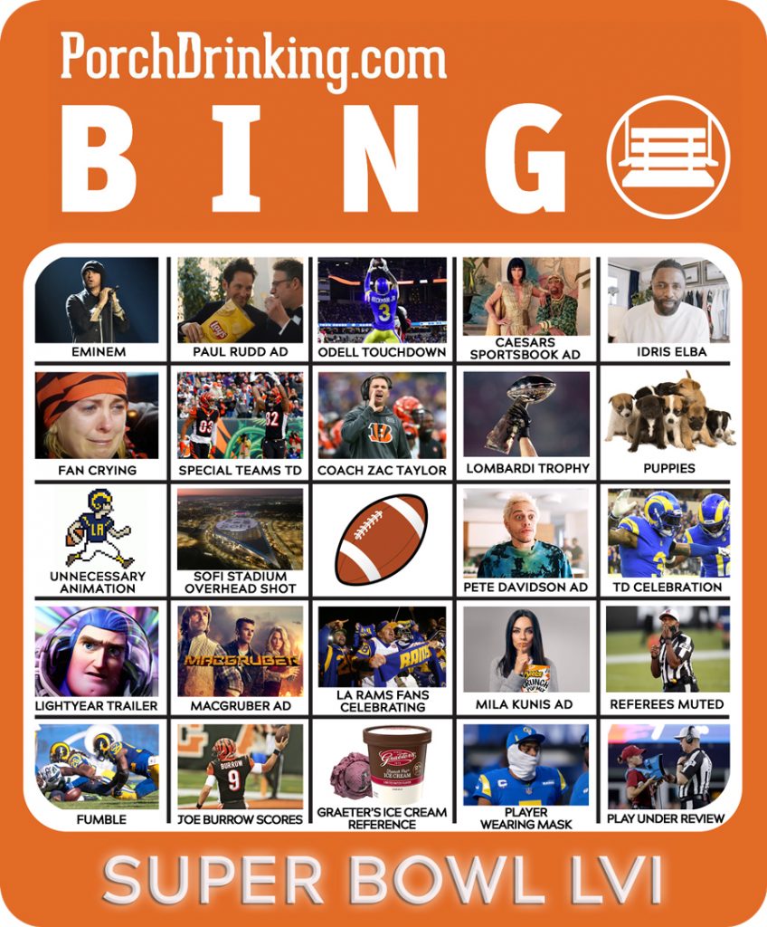 Downloadable 2022 Super Bowl Bingo Boards