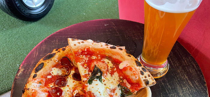 Outside Pizza & Jagged Mountain Craft Brewery | Pizza Crust Pale Ale