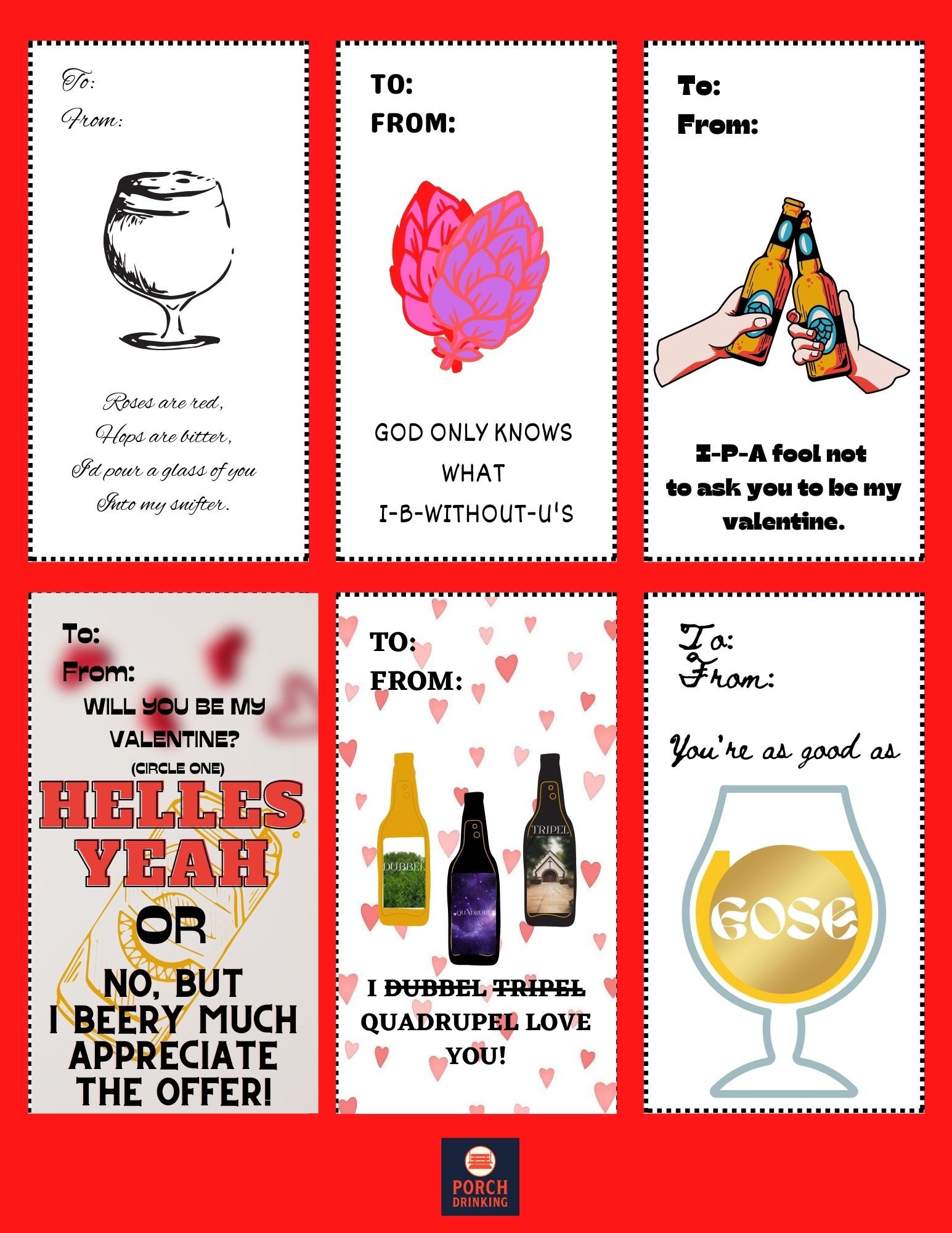 PorchDrinking Valentine's Day Cards PorchDrinking Valentine's Day Cards