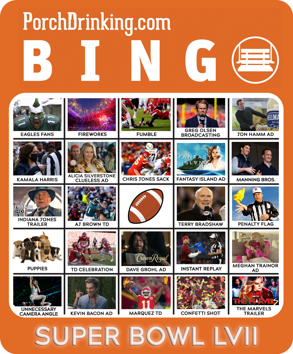 Downloadable 2023 Super Bowl Bingo Boards for Super Bowl LVII