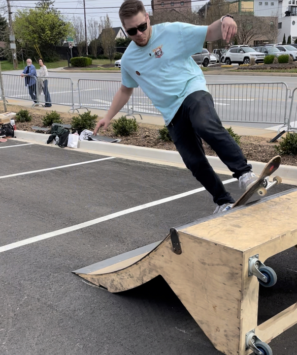 A skateboarder on a ramp at Altered States Volume II.