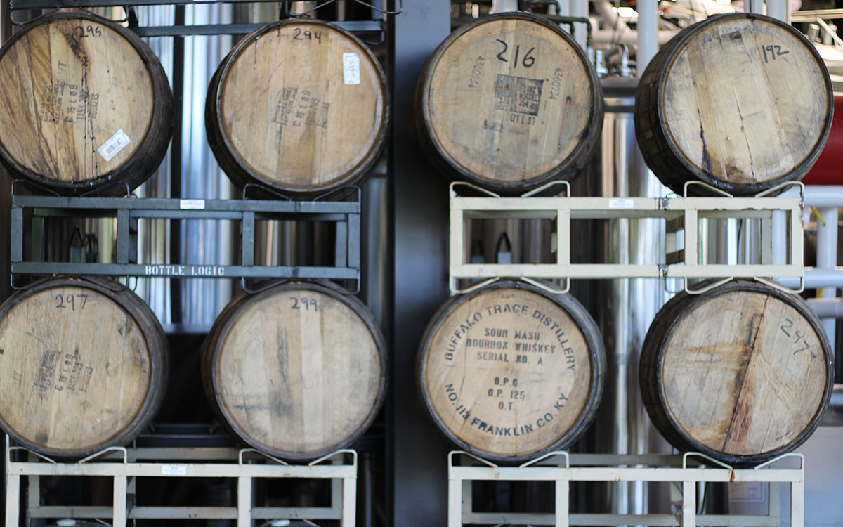 Racked Barrels in Moksa's Barrel Room