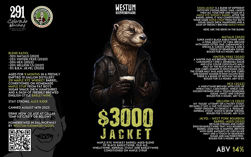Flat Label for Westum's $3000 Jacket