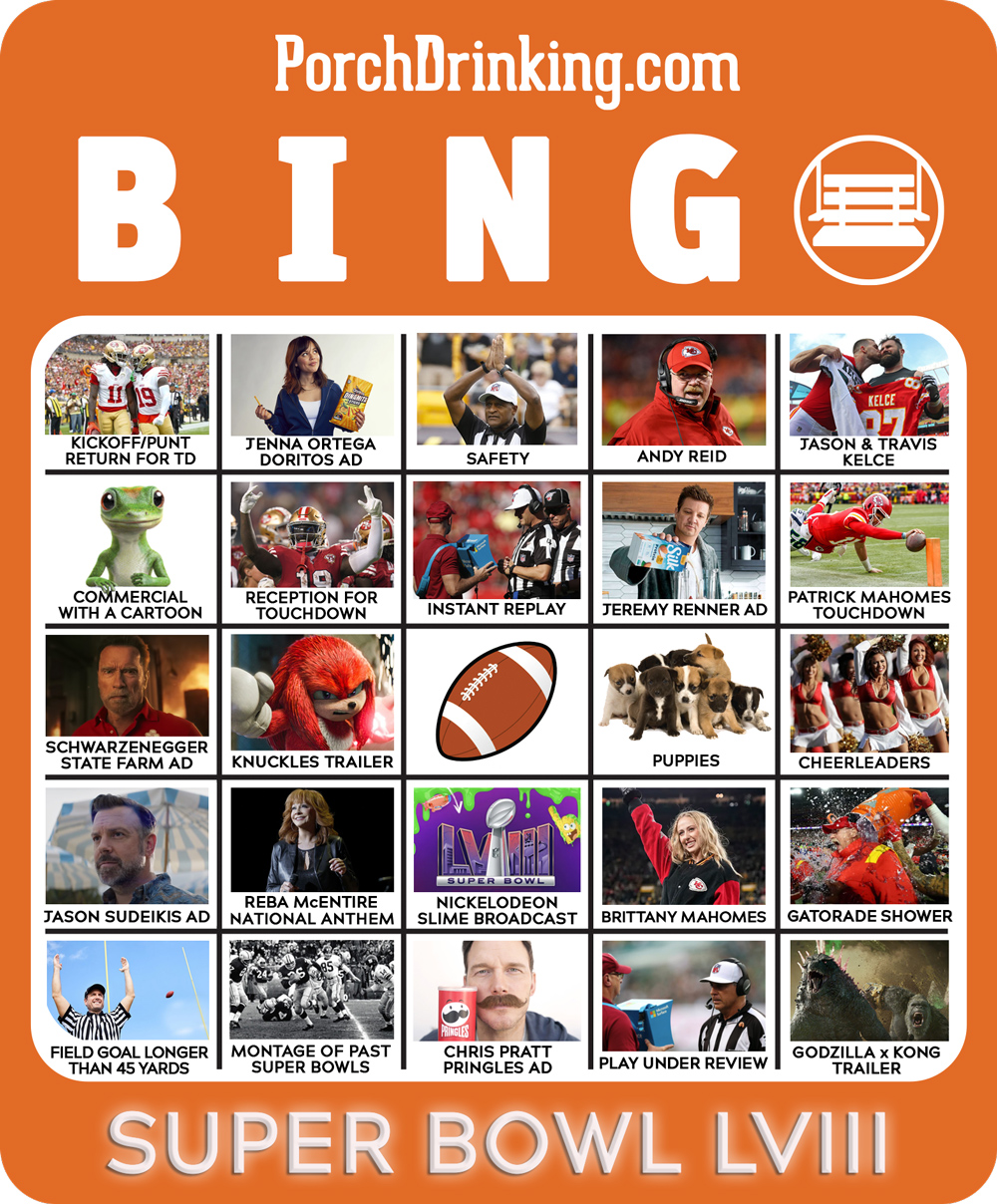 Downloadable 2024 Bingo Boards For Super Bowl LVIII PorchDrinking Downloadable 2024 Bingo Boards For Super Bowl LVIII PorchDrinking