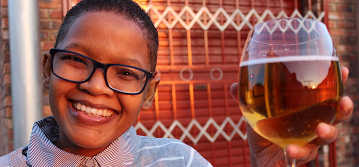 Beer Is Art's Obakeng Malope with a beer in South Africa